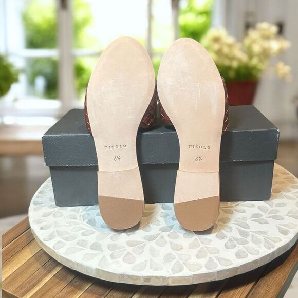 Nisolo Isla Woven Leather Slide Sandal  Brandy  Women Size 6.5  New in Box - Picture 10 of 13